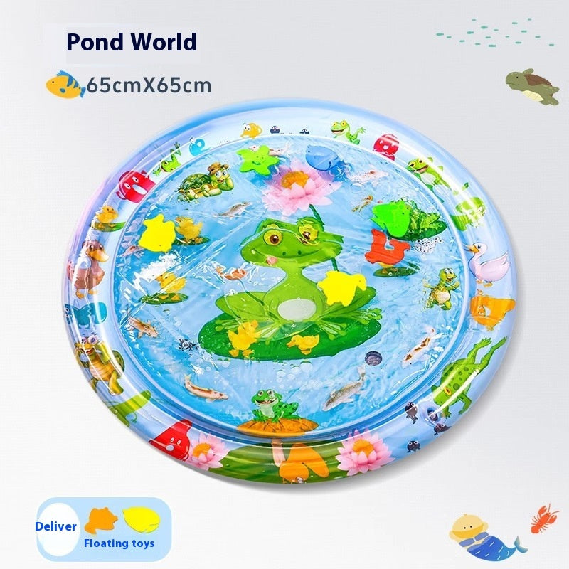 65cm round pet water mat with colorful underwater printed design