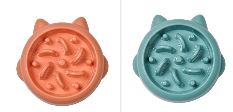 Slow Feeder Dog Bowl orange & green combo