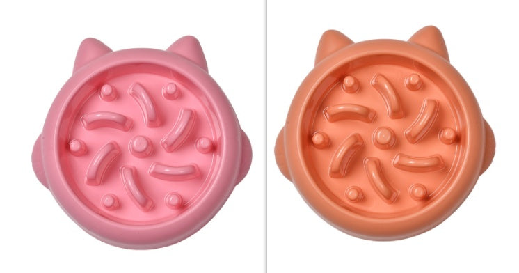 Slow Feeder Dog Bowl orange & pink combo