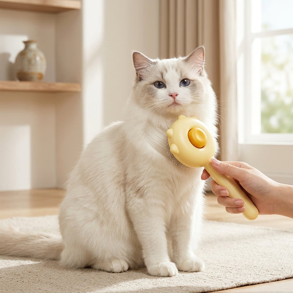 Pet Hair Cleaner Brush – Release Button Grooming Brush for Cats & Dogs
