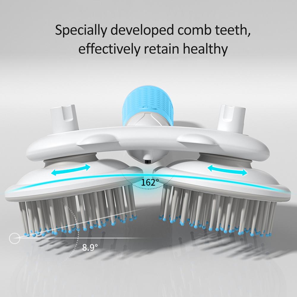 Shower head with comb teeth design on a gray background