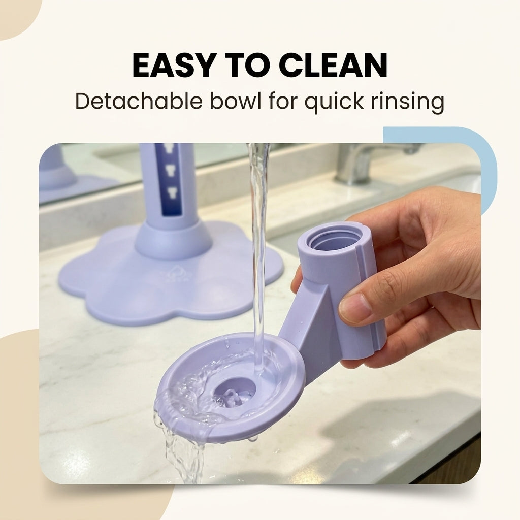 Gravity cat water dispenser with detachable drinking bowl for easy cleaning