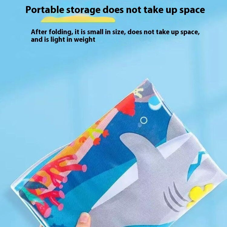 Foldable inflatable pet water mat designed for convenient storage