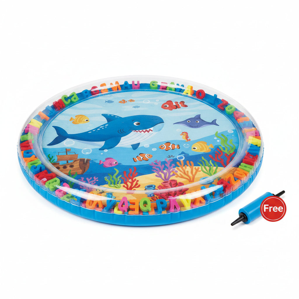Ocean print inflatable cooling mat for cats and dogs