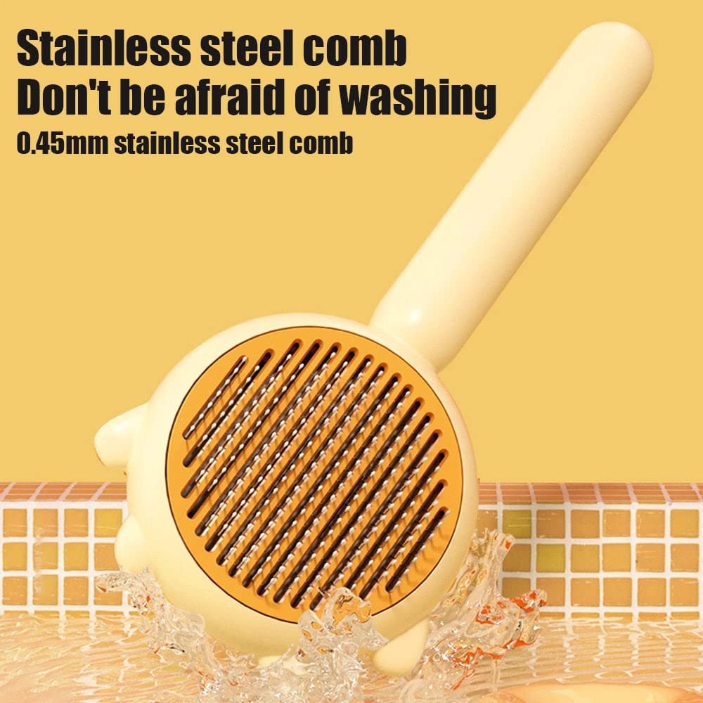 Cat grooming brush with durable stainless steel grooming pins
